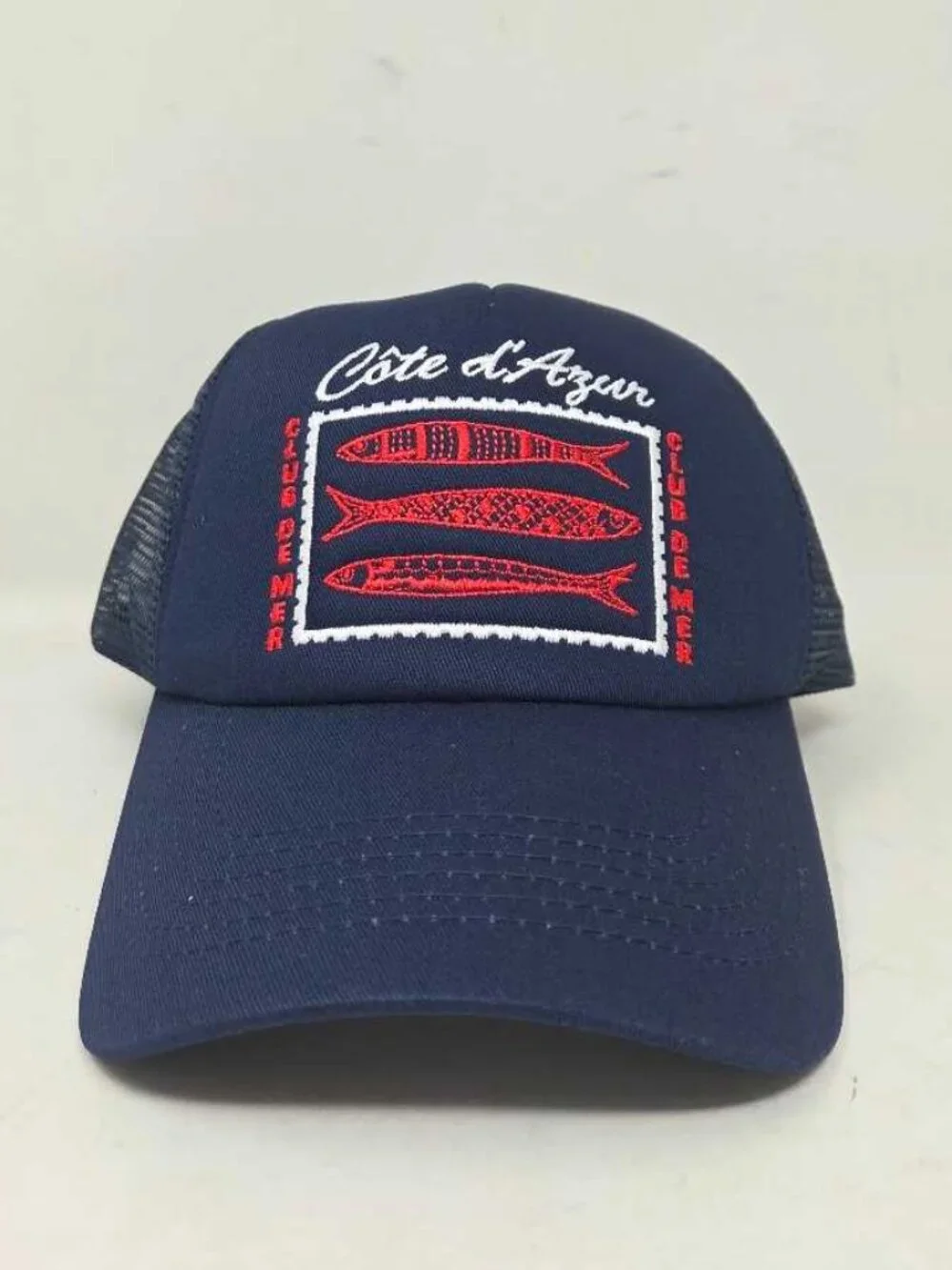 New Anthropologie x Worn West Cote d'Azur sardines fish coastal trucker hat
